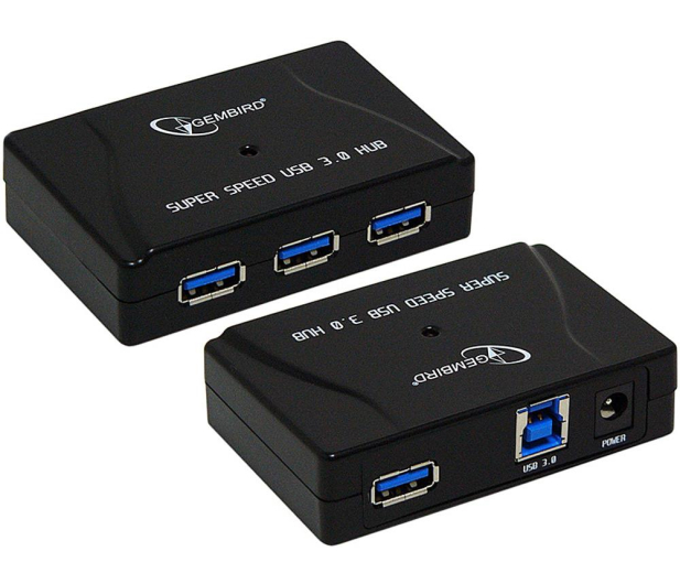 Gembird USB 3.0 (4 porty, aktywny, zasilacz) czarny - 105221 - zdjęcie 3